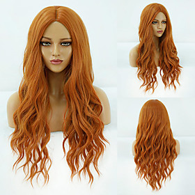 Synthetic Wig Deep Wave Middle Part Wig Medium Length A10 A1 A2 A3 A4 Synthetic Hair Women's Cosplay Party Fashion Orange