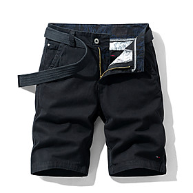 Men's Shorts Cargo Shorts Shorts Pants Solid Colored Black Blue Wine Khaki
