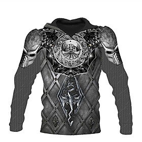 knights templar 3d hoodie medieval armor sweatshirt, hoodie, l