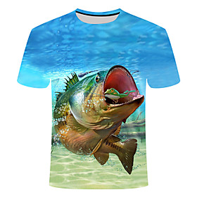 Men's Performance Fishing Tee Short Sleeve Fishing Shirt Breathable Quick Dry Wicking T-Shirt