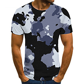 Men's T shirt Shirt 3D Print Geometric Abstract 3D Print Print Short Sleeve Casual Tops Casual Fashion Round Neck White