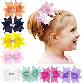 1pcs Toddler Girls' Active / Sweet Daily Wear White Solid Colored Bow Nylon Hair Accessories Blue / Purple / Yellow One-Size / Clips  Claws