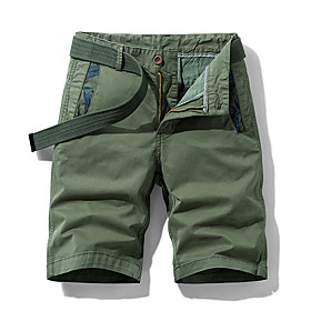 Men's Shorts Cargo Shorts Shorts Pants Solid Colored ArmyGreen Orange Khaki Light Grey