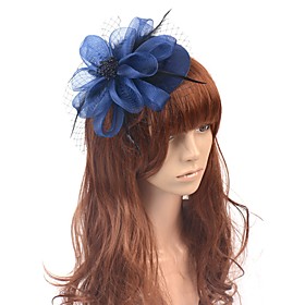 Classic Retro Tulle Fascinators with Feather / Floral 1 Piece Special Occasion / Party / Evening Headpiece
