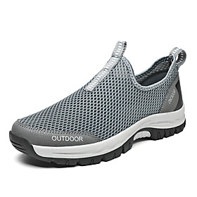 Men's Loafers  Slip-Ons Comfort Loafers Daily Outdoor Walking Shoes Mesh Breathable Gray White Black Spring Summer