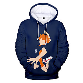 Inspired by Haikyuu Cosplay Cosplay Costume Hoodie Polyester / Cotton Blend Graphic Printing Harajuku Graphic Hoodie For Women's / Men's
