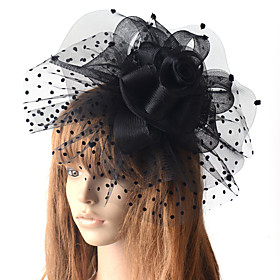 Retro Hyperbole Tulle Fascinators with Feather / Floral 1 Piece Special Occasion / Party / Evening Headpiece