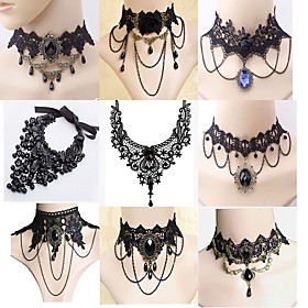 Women's Choker Necklace Victorian Lolita Fabric Rainbow 15-30 cm Necklace Jewelry 1pc For Halloween Party Evening Masquerade Prom