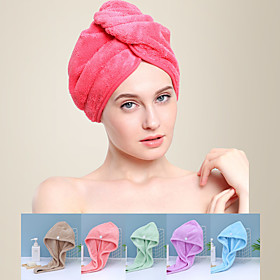 LITB Basic Bathroom Soft Coral Fleece Hair Wraps Quick-drying Towel Solid Colored Comfortable Daily Home Bath Towels 1 pcs