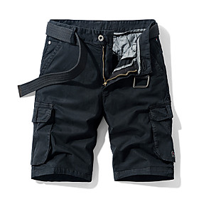 Men's Shorts Cargo Shorts Shorts Pants Solid Colored ArmyGreen Black Khaki Dark Blue
