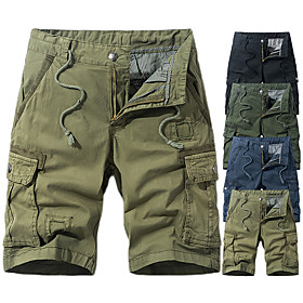 Men's Hiking Shorts Hiking Cargo Shorts Military Solid Color Summer Outdoor 10 Standard Fit Ripstop Multi-Pockets Quick Dry Breathable Cotton Knee Length Short
