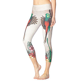 Women's Basic Casual Breathable Daily Gym Leggings Pants Animal Calf-Length Print Light Brown