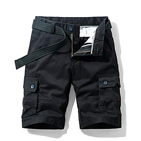 Men's Shorts Shorts Pants Solid Color Black Army Green Khaki Dark Blue