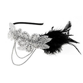 1920s The Great Gatsby Feathers Headpiece with Feather / Trim 1 Piece Special Occasion / Party / Evening Headpiece