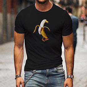 Men's Unisex Tee T shirt Shirt Hot Stamping Banana Animal Plus Size Print Short Sleeve Casual Tops 100% Cotton Casual Fashion Designer Big and Tall Round Neck