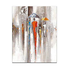Oil Painting Hand Painted Vertical Abstract People Modern Rolled Canvas (No Frame)