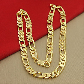 Men's Necklace Trendy Copper Gold 50 cm Necklace Jewelry 1pc For Festival