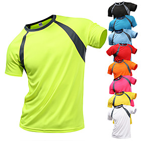 Women's Men's Running T-Shirt Hunting T-shirt Tee shirt Solid Colored Short Sleeve Outdoor Summer Quick Dry Breathable Soft Wicking Top Cotton Camping / Hiking