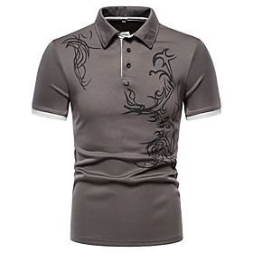 Men's Golf Shirt Tennis Shirt Graphic Short Sleeve Daily Tops Gray White Black