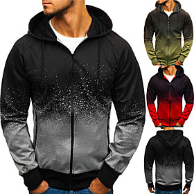 Homme Sweat à capuche zippé Pente Fermeture éclair Capuche du quotidien Aptitude Vêtement de sport basique Pulls Capuche Pulls molletonnés Manches Longues Vert