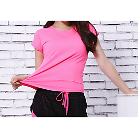 LITB Basic Women's Breathable Quick-drying Sports T-shirt Round Neck Short Sleeve Tee Swiftly Running Vest Seamless Top