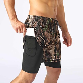 Men's Running Shorts Hiking Cargo Shorts Hiking Shorts Multi-Pockets Quick Dry Breathable Sweat wicking Summer Solid Colored Camo / Camouflage Bottoms for Camp