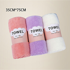 LITB Basic Bathroom Soft Coral Fleece Hand Towels Comfortable Daily Home Wash Towels 3 pcs in 1 set 3575cm3 in Random Colors