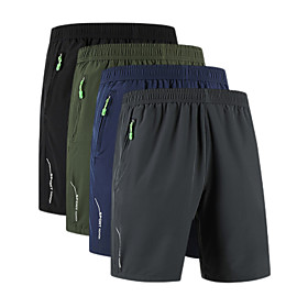 Men's Running Shorts Hiking Shorts Summer Outdoor 10 Comfort Multi-Pockets Quick Dry Breathable Knee Length Drawstring Zipper Pocket Elastic Waist Shorts Botto