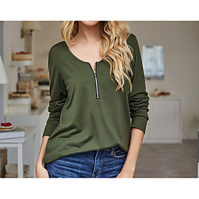 LITB Basic Women's Half Placket T-Shirt Long Sleeved Hollow Back Sweater High Quality Solid Color Blouse Daily Top