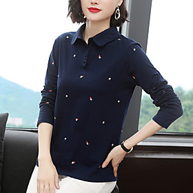 Women's Golf Polo Shirts Long Sleeve Quick Dry Breathable Soft Sports Outdoor Winter Cotton Royal Blue / Stretchy