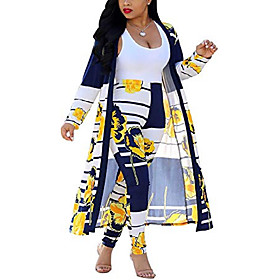 Women's Casual Daily 2021 Blue Yellow Overall Multi Color 2 Piece