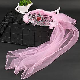 factory direct sale crown veil children's travel jewelry wedding wreath lace princess jewelry veil