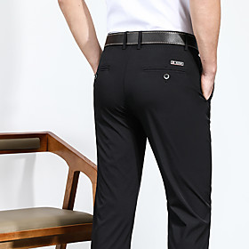 Men's Chino Daily Chinos Pants Plain Full Length Black Blue Khaki Light Grey