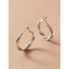 Women's Drop Earrings Hoop Earrings Earrings Twisted Simple European Trendy Earrings Jewelry Silver For Prom Vacation 1 Pair / Dangle Earrings