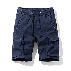 Men's Shorts Cargo Shorts Shorts Pants Solid Colored Army Green Khaki Dark Gray Dark Blue