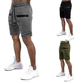 Men's Shorts Chino Outdoor Sports Slim Casual Sports Chinos Shorts Pants Solid Colored Knee Length Pocket Black Green Dark Gray / Summer / Drawstring