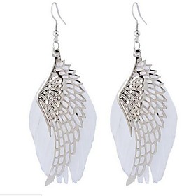 Women's Stud Earrings Stylish Sweet Feather Earrings Jewelry White For Date Festival
