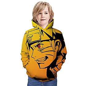 Sweat à capuche et Sweat Garçon Enfants Manches Longues orang-outan Graphique Imprimé Jaune Enfants Hauts Toutes les Saisons Actif Standard 4-12 ans