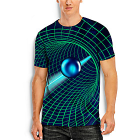 Men's Tee T shirt Shirt 3D Print 3D Graphic Prints Print Short Sleeve Daily Tops Casual Designer Big and Tall Round Neck Blue / Summer