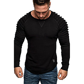 Men's Pullover Sweatshirt Print Round Neck Daily non-printing Casual Hoodies Sweatshirts  Long Sleeve Gray Green Black