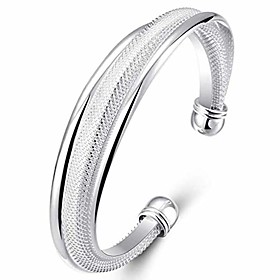 925 sterling silver bangle bracelet, fashion women jewelry solid silver open bracelet gift