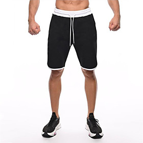 Men's Casual / Sporty Streetwear Breathable Soft Daily Sports Chinos Shorts Pants Solid Color Knee Length Drawstring Elastic Waist ArmyGreen Black Blushing Pin