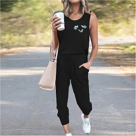 Women Basic Streetwear Butterfly Vacation Casual / Daily Two Piece Set Tracksuit Loungewear Print Tops