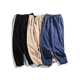Men's Chino Outdoor Sports Casual Home Pants Chinos Pants Solid Color Knee Length Black Khaki Navy Blue