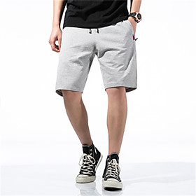 Men's Shorts Casual / Sporty Chinos Shorts Bermuda shorts Pants Solid Color Knee Length Black Light gray Dark Gray Dark Blue