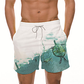 Men's Board Shorts Swimsuit Drawstring Grey Green White Brown Swimwear Bathing Suits Casual / Summer / Beach
