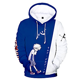 Inspiré par Hunter X Hunter Killua Zoldyck Costume de Cosplay Sweat à capuche Térylène 3D Imprimé Harajuku Art graphique Sweat à capuche Pour Homme / Femme