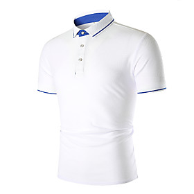 Men's Golf Shirt Tennis Shirt Solid Colored Short Sleeve Casual Tops Business Fashion White Black Navy Blue