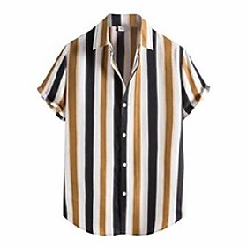 men's casual shirts striped printing button mens shirt turn down collar ethnic short sleeve beach hawaiian for men camisa masculina 3