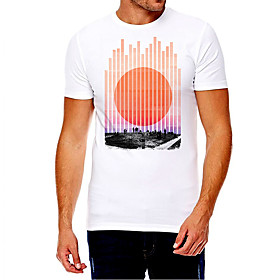 Men's Unisex Tee T shirt Hot Stamping Graphic Prints Sun Plus Size Print Short Sleeve Casual Tops Cotton Basic Fashion Designer Big and Tall White